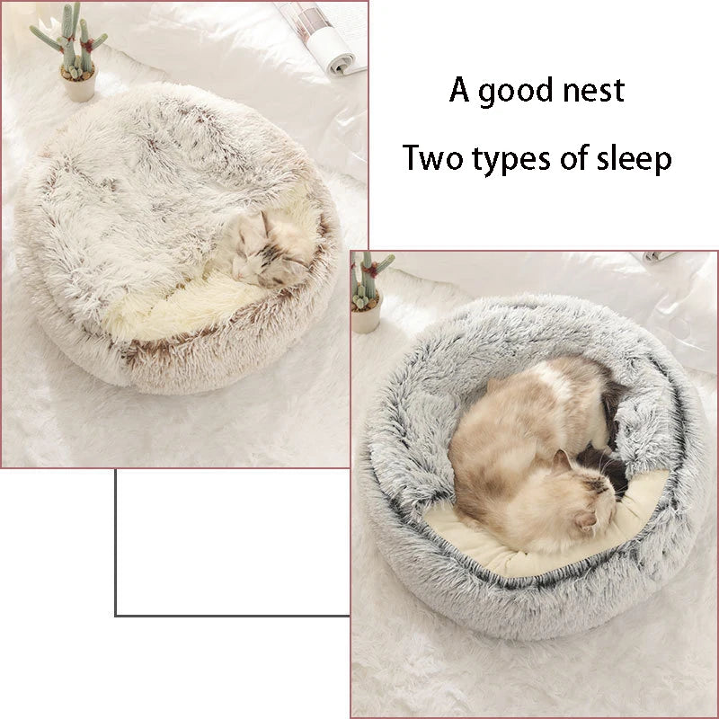 Warm Round Pet Plush Bed